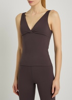 Tala Dayflex V-neck Stretch-jersey Vest Brown