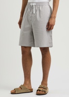Rag & Bone Irving Striped Stretch-cotton Shorts Grey