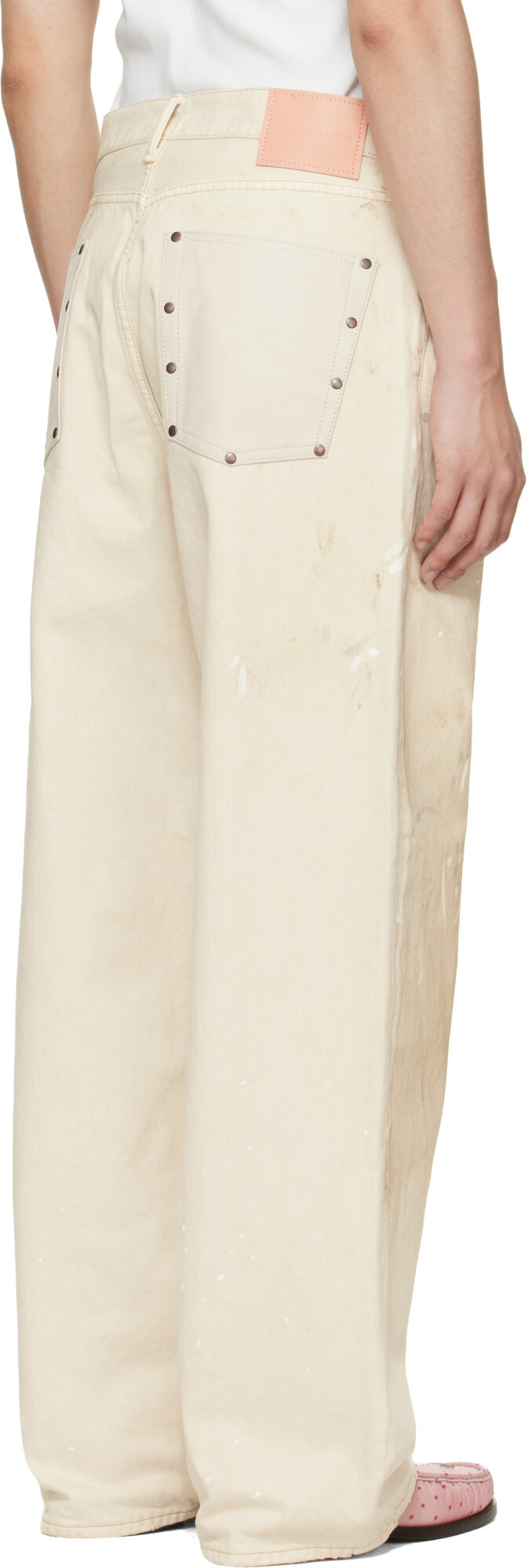 Acne Studios Off-White 1981 U Trafalgar Leather Jeans