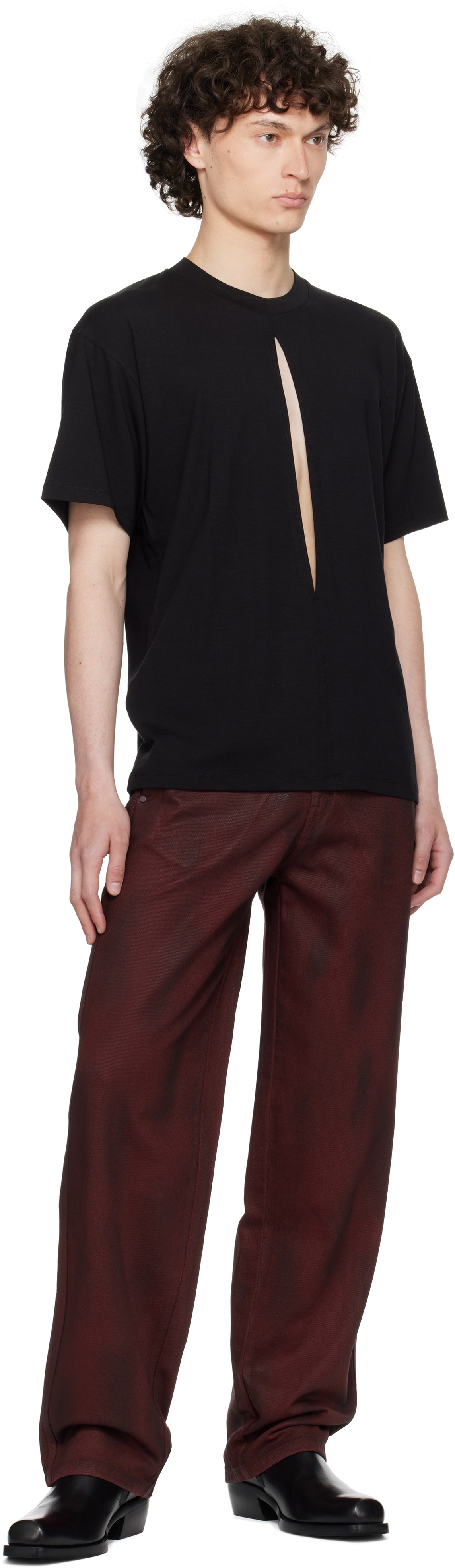 LGN Louis Gabriel Nouchi Black Slit T-shirt