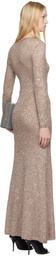 Balenciaga Beige Sequin Maxi Dress