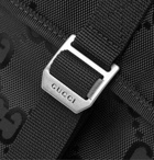 GUCCI - Leather-Trimmed Monogrammed ECONYL Messenger Bag - Black