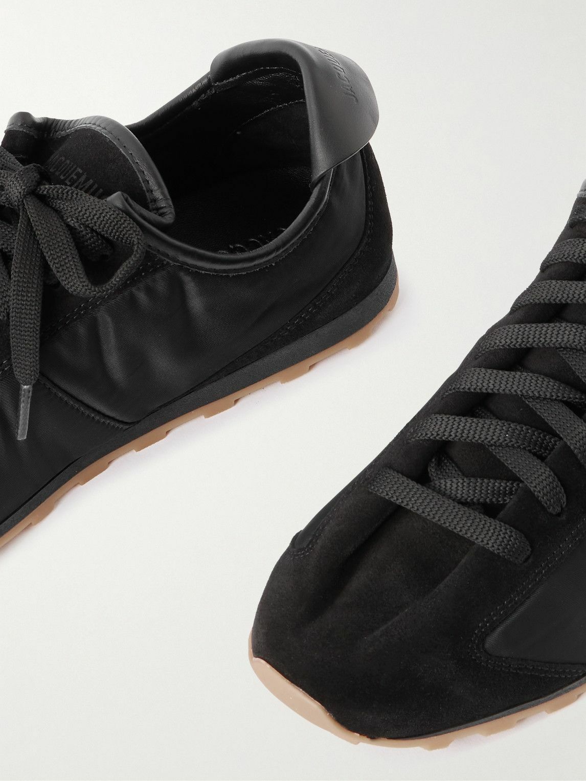 Jacquemus - The Tennis Suede-Trimmed Shell Sneakers - Black