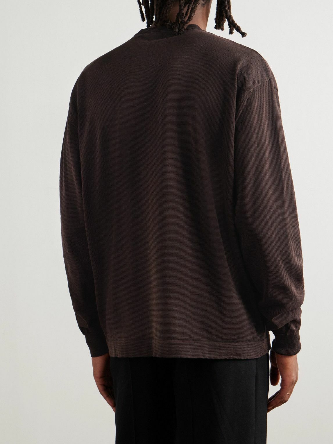 Jacquemus - Jacquard-Knit Cotton, Linen and Silk-Blend Sweater - Brown