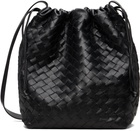 Bottega Veneta Black Intrecciato Biblioteca Bucket Tote