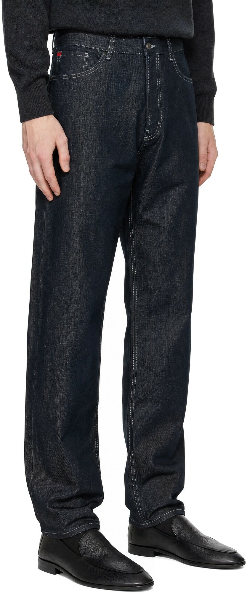 Hugo Navy Cotton Linen Jeans