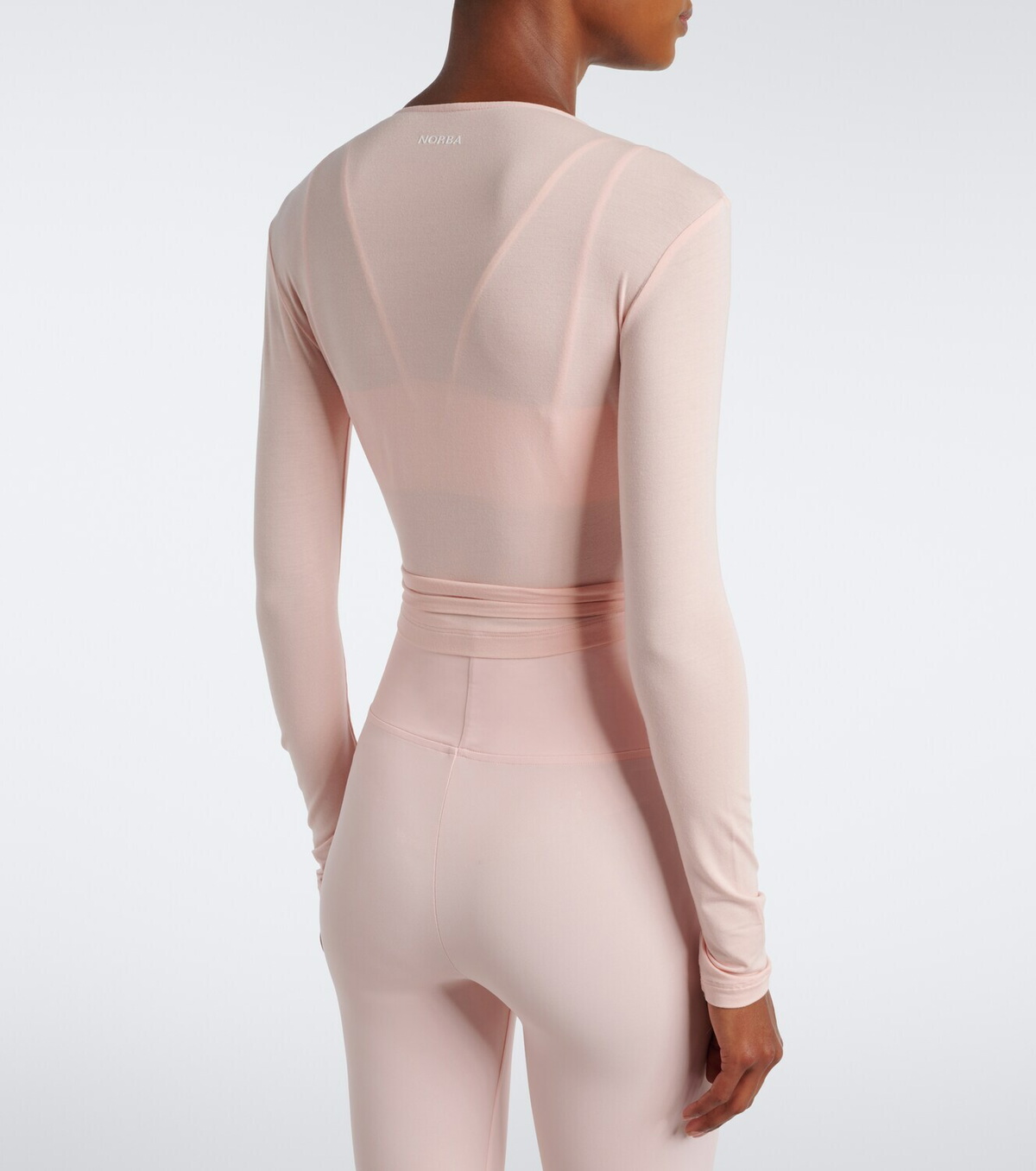 Norba Ribbed-knit wrap top