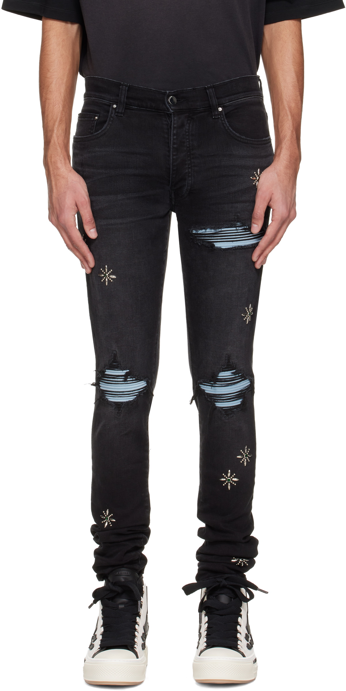 パンツ Amiri jeans 28size AMIRI Staggered-Logo Jeans Amiri