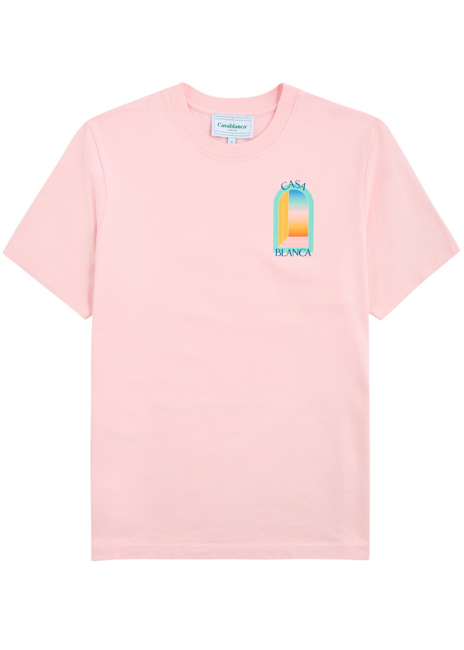 Tシャツ・カットソー Casablanca Pink cotton t-shirt Casablanca L'Arc Colore Printed Cotton T-shirt Pink Casablanca