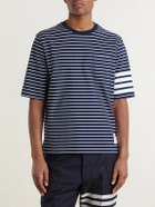 Thom Browne - Striped Cotton T-Shirt - Blue