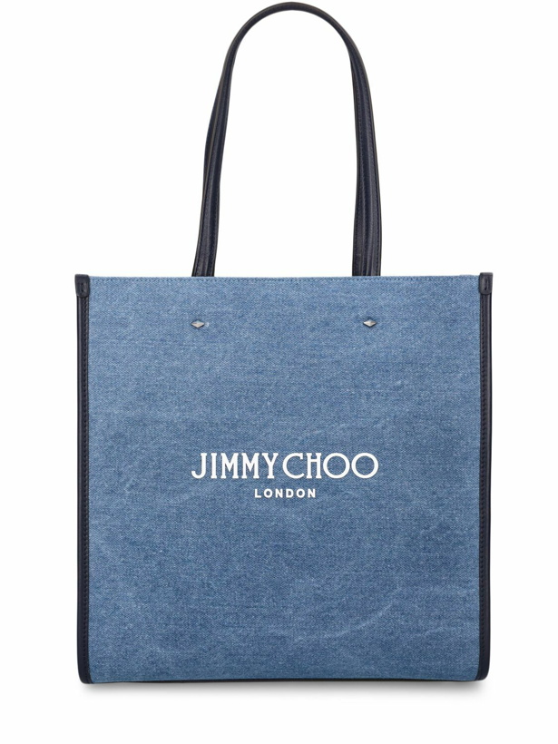 Photo: JIMMY CHOO Logo Denim Tote Bag