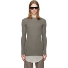 Rick Owens Gray Tower Ribbed Round Neck Sweater