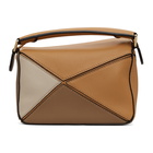 Loewe Brown and Beige Mini Puzzle Bag