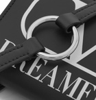 Valentino - Valentino Garavani Logo-Print Leather Zipped Wallet with Lanyard - Black