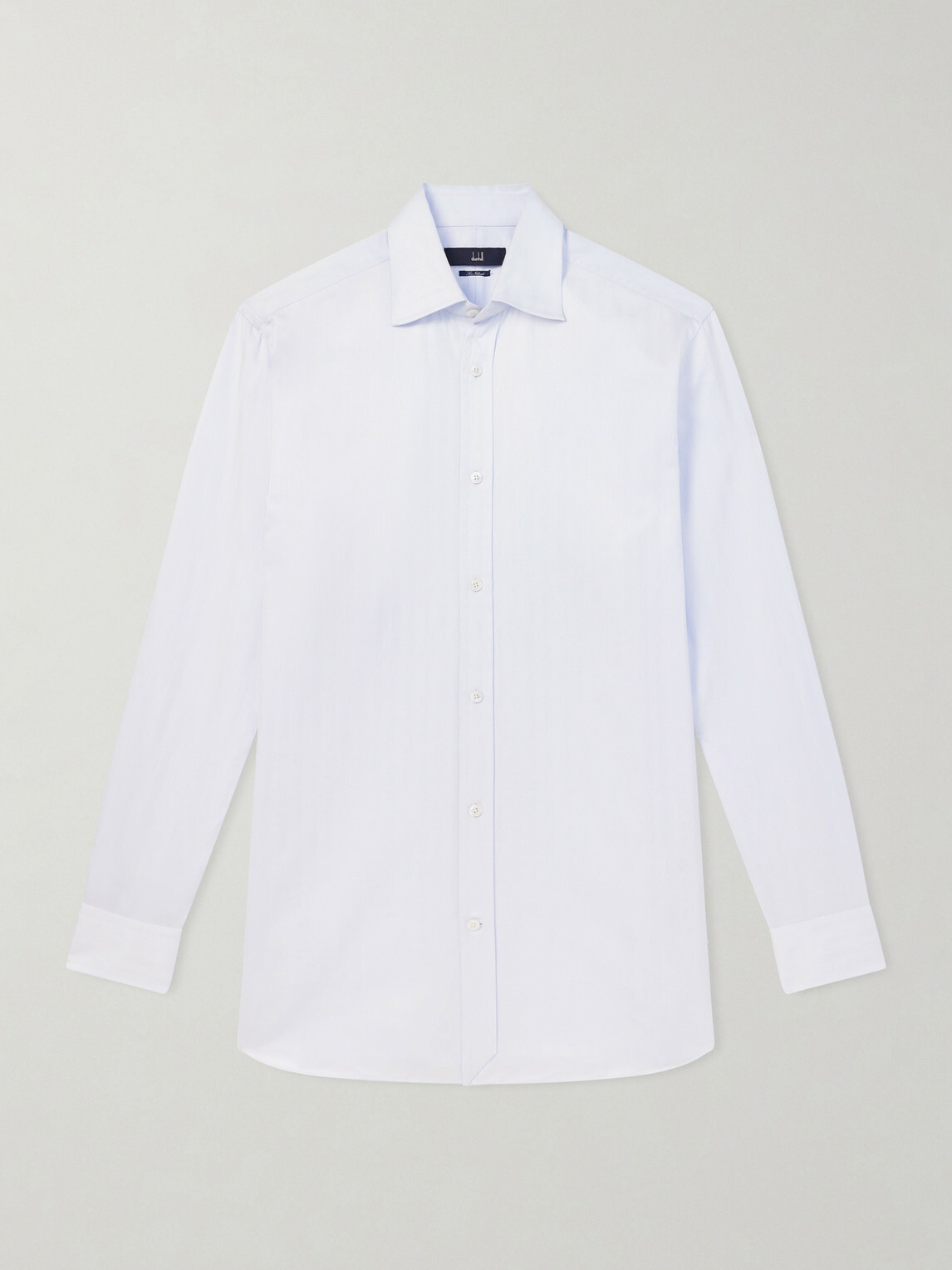Dunhill - Cutaway-Collar Herringbone Cotton Shirt - Blue