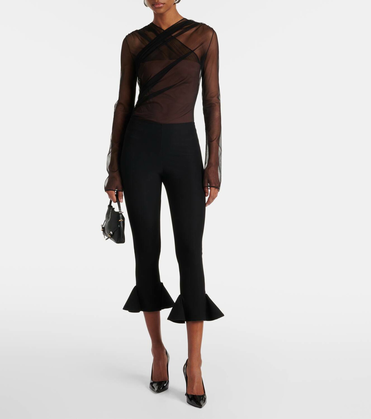 Nensi Dojaka Cropped flared capri pants