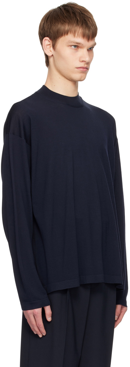 The Row Navy Delsie Turtleneck