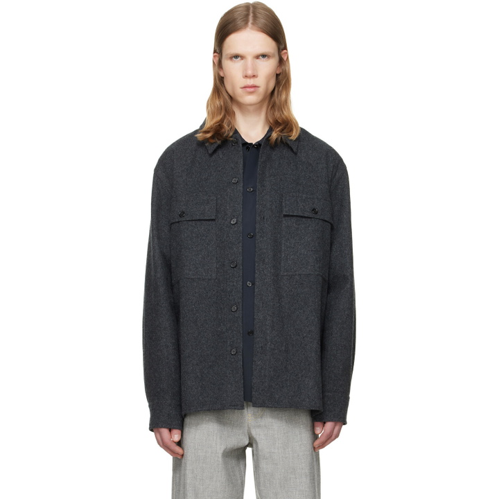 Photo: Jil Sander Gray Outer Shirt Jacket