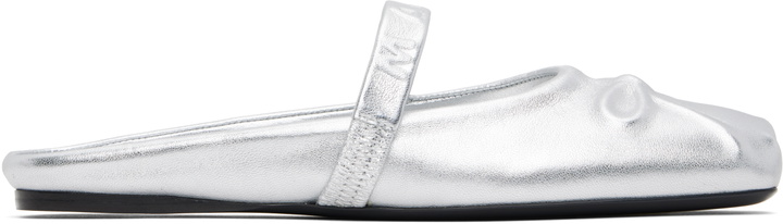 Photo: Marni Silver Leather Little Bow Sabot Slippers