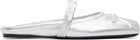 Marni Silver Leather Little Bow Sabot Slippers