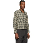 Reese Cooper Green Flannel Cropped Shirt