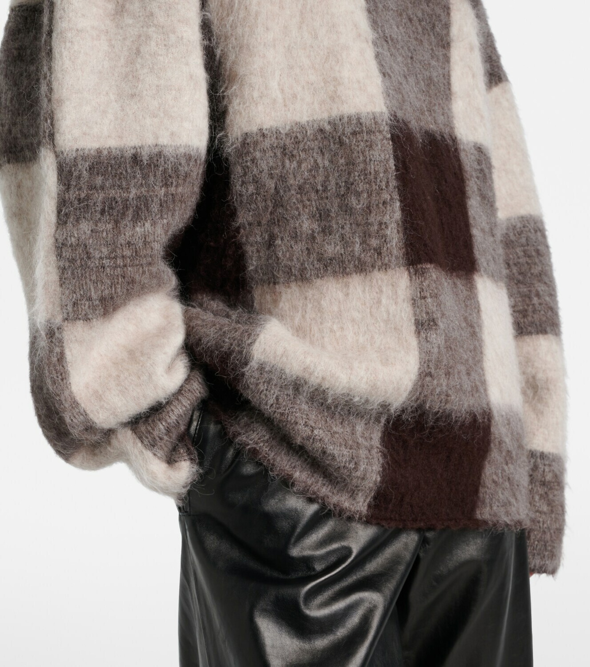 Proenza Schouler Kai checked alpaca-blend turtleneck sweater