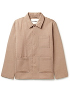 Nanushka - Kasen Padded Micro-Gingham Seersucker Shirt Jacket - Brown