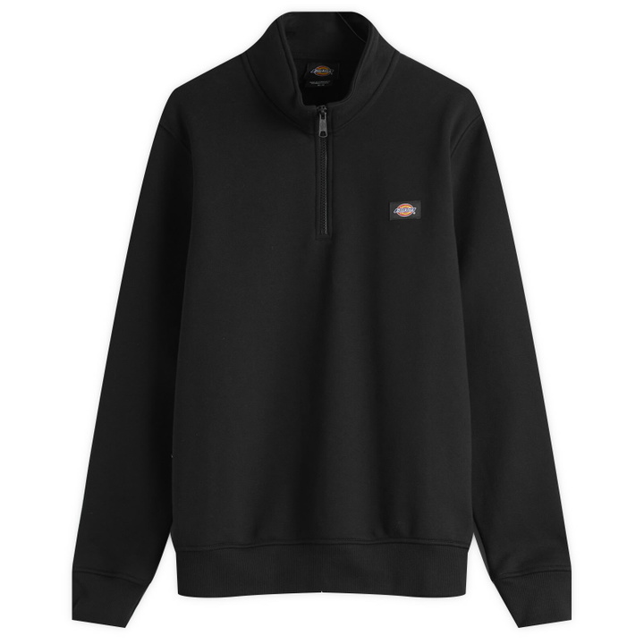 Photo: Dickies Men's Oakport Quarter Zip Sweatshirt in Black