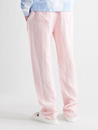 ONIA - Carter Slim-Fit Linen-Chambray Drawstring Trousers - Pink