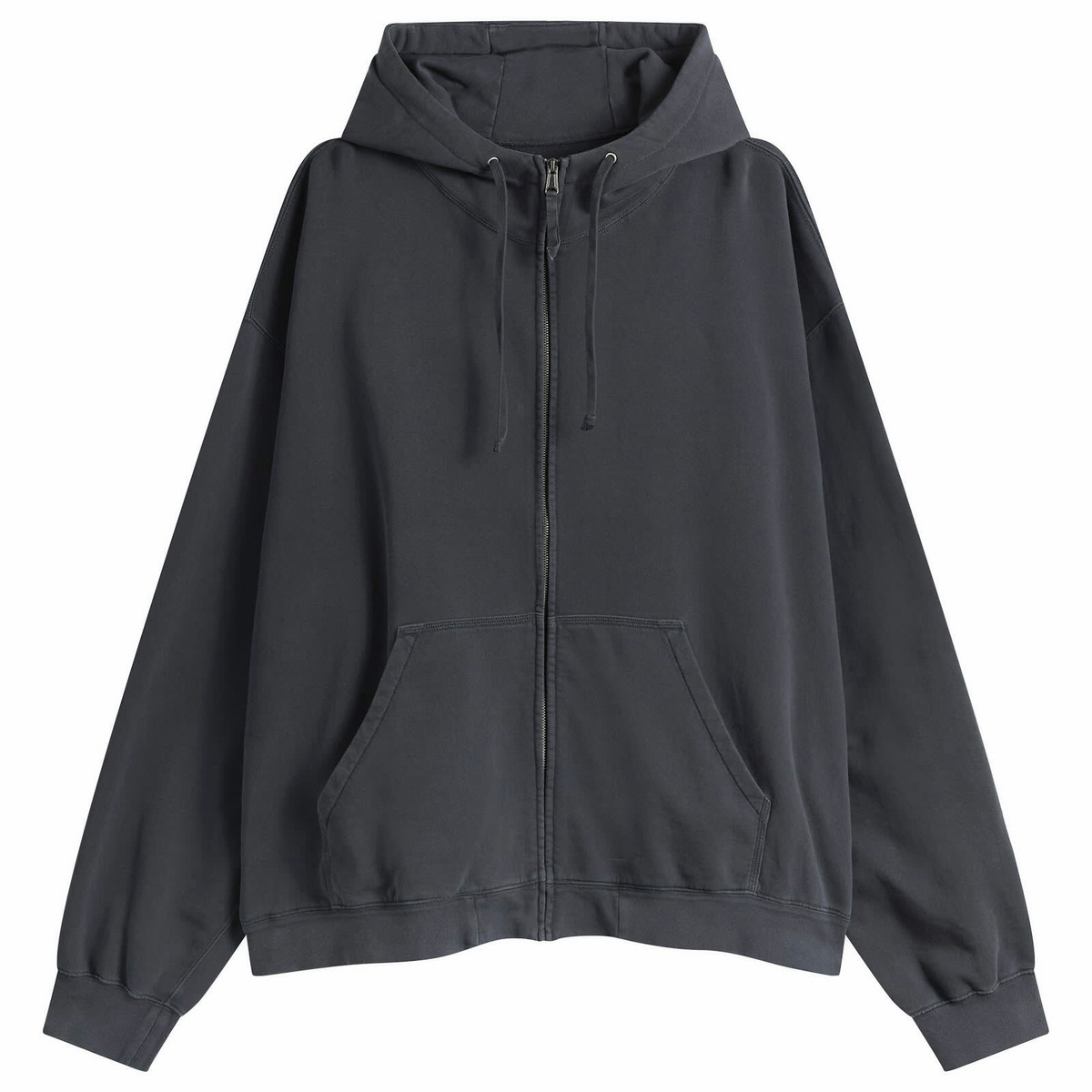 Maison Margiela Men's Numbers Oversized Zip Hoodie in Washed Black