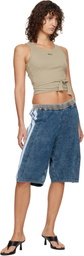 Diesel Gray Wrap-Around Crop Tank Top