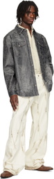 KUSIKOHC White Multi Rivet Burn Jeans