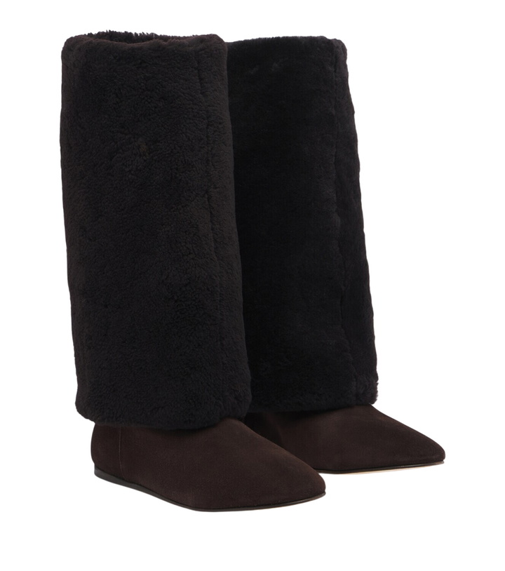 Photo: Yves Salomon Shearling and suede knee-high boots