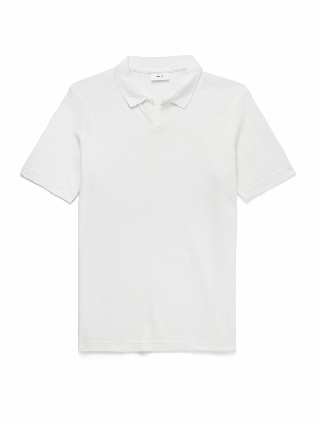Photo: NN07 - Paul 3462 Organic Cotton and Lyocell-Blend Piqué Polo Shirt - White