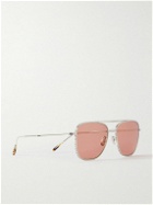 Mr Leight - Novarro Aviator-Style Silver-Tone Sunglasses