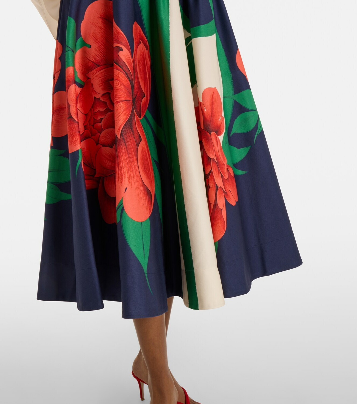 La DoubleJ Ballerina floral cotton midi skirt