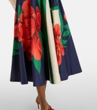 La DoubleJ Ballerina floral cotton midi skirt