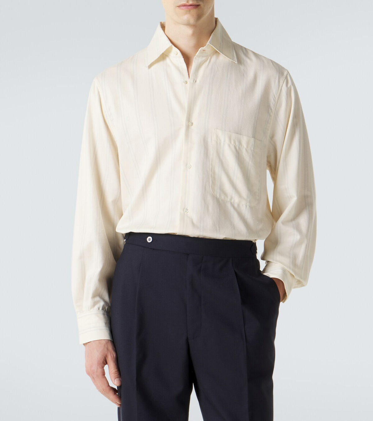 Stòffa Striped cotton and silk shirt