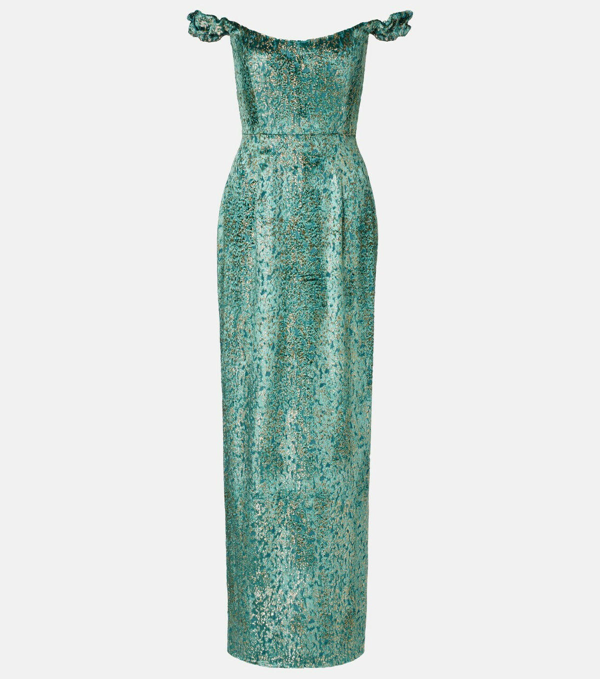 Markarian Yolanda off-shoulder brocade gown