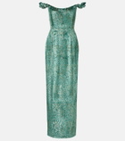 Markarian Yolanda off-shoulder brocade gown