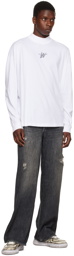 We11done White High Neck Long Sleeve T-Shirt