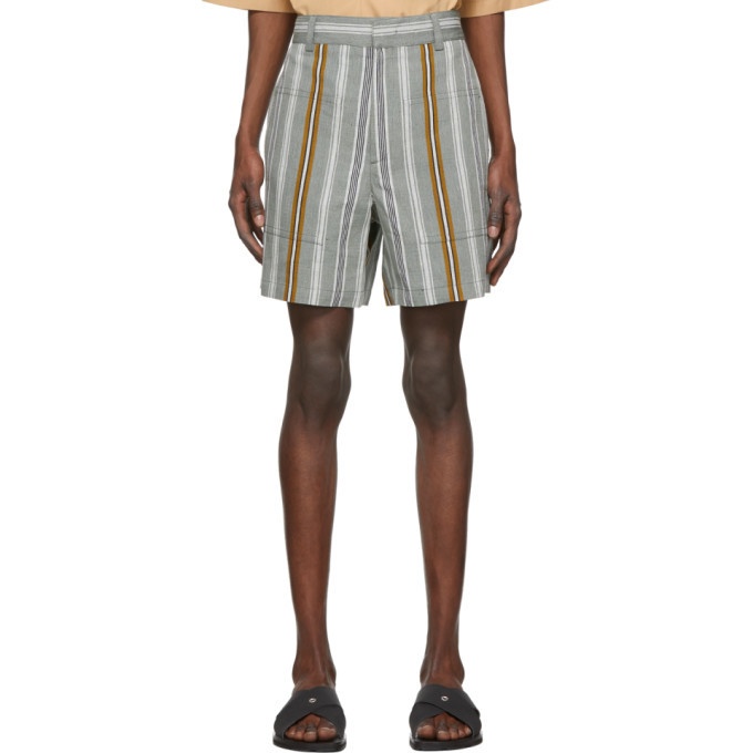 Photo: Jil Sander Multicolor Linen Stripe Shorts