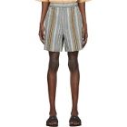 Jil Sander Multicolor Linen Stripe Shorts