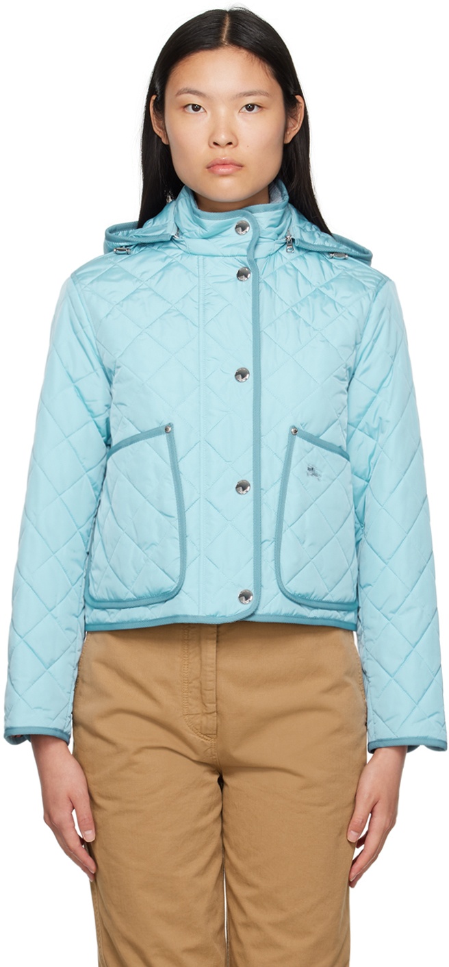 Burberry Blue Quilted Jacket Burberry