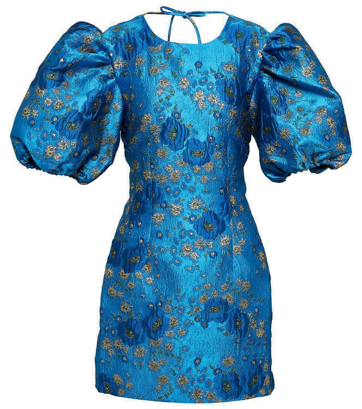 【Ganni】ジャカード puff-sleeveミニドレス Ganni Puff-sleeve jacquard mini dress GANNI