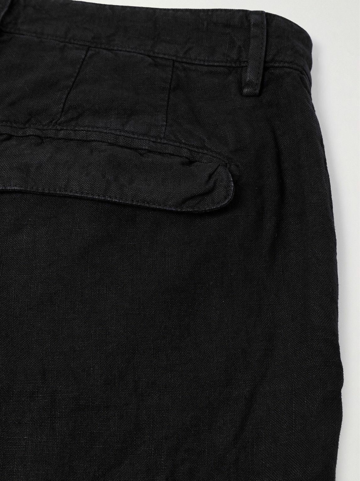Massimo Alba - Alaccia Straight-Leg Pleated Linen Shorts - Black