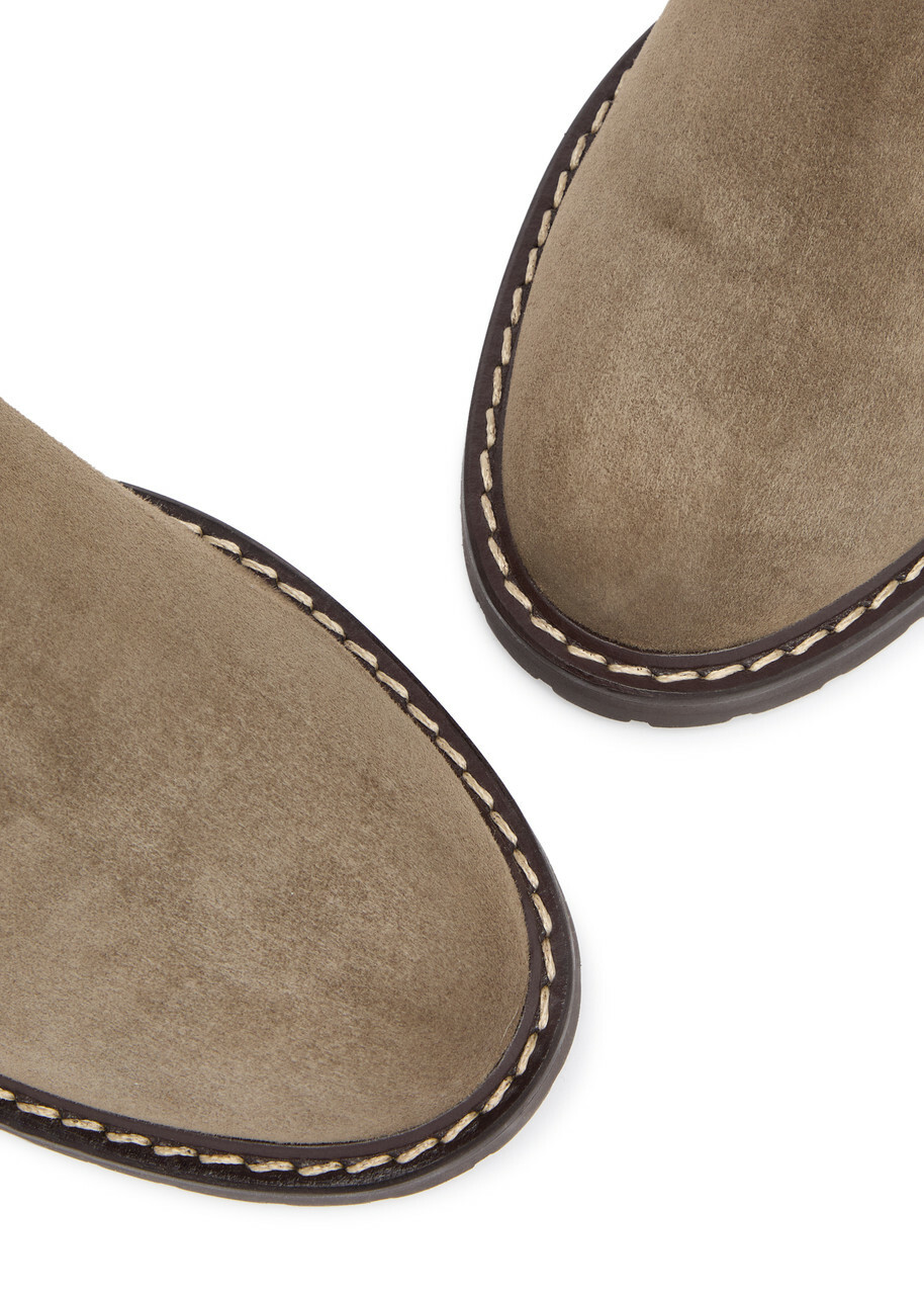 Legres Suede Chelsea Ankle Boots Khaki