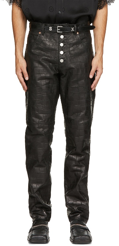 Photo: Martine Rose Black Croc Leather Jujy Trousers