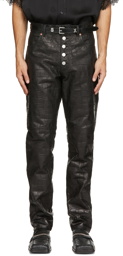 Martine Rose Black Croc Leather Jujy Trousers
