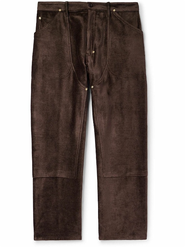 Photo: 4SDesigns - Straight-Leg Cotton-Blend Chenille Trousers - Brown